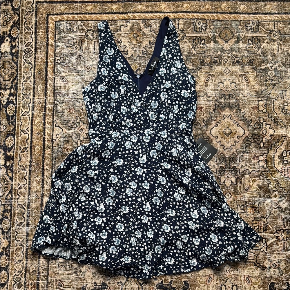 Lulus Navy Floral Dress